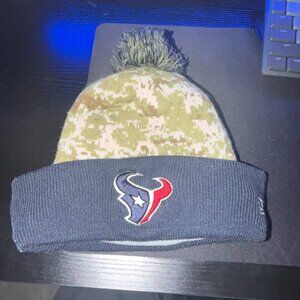 Houston Texans NFL Camo Knit Beanie Hat Pom New Era Salute to Service